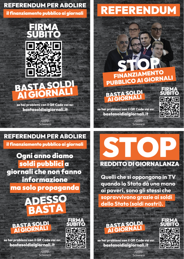 2 Anteprima Volantini Basta soldi ai giornali Stampa Muro Scuro - Schierarsi
